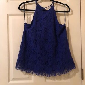 Navy lace halter top